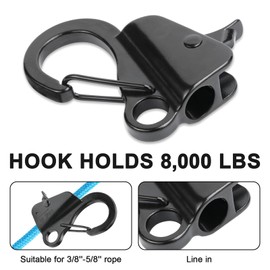 Leero 2 Pack Stainless Steel Anchor Hook, Load Capacity 8,000 lbs Boat Anchor Hook, Boat Anchor Hook Clip for 3/8“ - 5/8” Boat Anchor Rope with Quick Release for Small Boat Pontoons and Kayaks