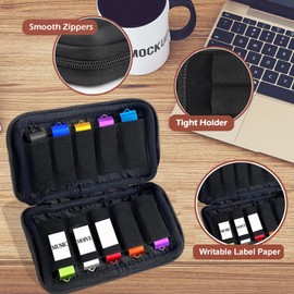 USB Stick Bag TATMOHIK USB Stick Storage Bag for USB Bag Organiser for USB Storage Case / Jump Drive Case / USB Drive Bag / USB Bag (Black/10 Slots)