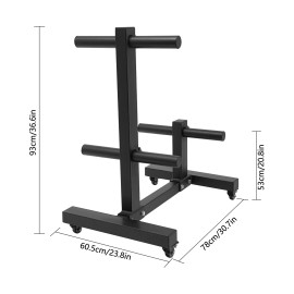 Weight Plate Rack Tree Weight Plate Storage with Universial Wheels Weight Tree
