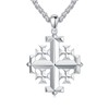 Lattd Jerusalem Cross Necklace 925 Sterling Silver Crusaders Jerusalem Cross Pendant Christian Jewelry for Men, w/Stainless Steel Chain 22 + 2 Inch