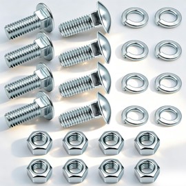 8 Pack 7/16-14x1-1/4 Round Head Carriage Bolts Chrome Plated Bumper Mounting Hardware Kit Compatible with Ford Trucks & Cars
