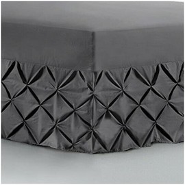 King Bed Valance Sheet 100% Egyptian Cotton 200 Thread Count Extra Deep Skirt Pocket Mattress White | Silver | Charcoal | Pink Fitted Bed Sheets (King, Charcoal)