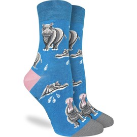 Good Luck Sock - Calcetines de animales para mujer, adulto, hipopótamo, One Size