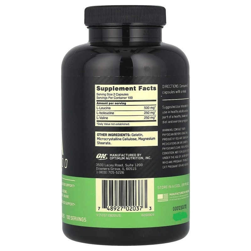 Optimum Nutrition BCAA 1000 Caps (200 Capsules) SEE PICTURE FOR
