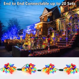 Brizled Christmas Lights Multicolor, 33ft Mini 100 LED Christmas String Lights, 120V UL Certified Xmas Tree Lights Connectable Colored Xmas Light Indoor Outdoor for Tree Patio Party Roof Holiday Decor