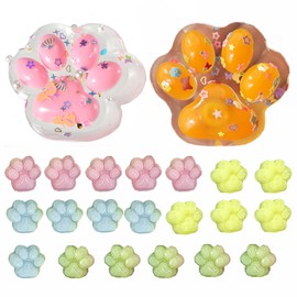 2 PCS Squishy Cat Paw and 1 Box Mini Cat Paw Squishy, Taba Squishy Paw, for Boys Girls Birthday Party Gifts, unny Novelty Cute Animals Stress Relieving Fidget Toy, Stress Relief