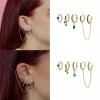 PMX Set Aretes Plata 925 Chapados, Set De Piercings De