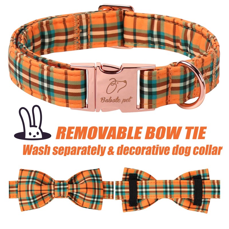 Babole Pet Fall Dog Collar with Bow Tie - Green