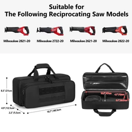 Rexmica Reciprocating Saw Case Compatible with Milwaukee Fuel Sawzall (2821-20/2722-20/2621-20/2822-20), Carrying Bag with Accessory Pocket for M18 Fuel Sawzall Recip (Bag Only)