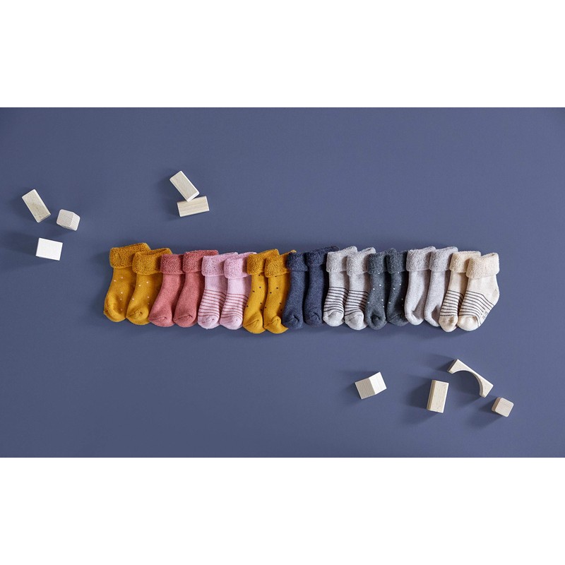 LÄSSIG Children's Terry Socks Set of 3 Rosewood Size 12-14