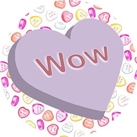 144 Candy Hearts Praise Words 30mm Valentine Reward Stickers for Teachers or Parents