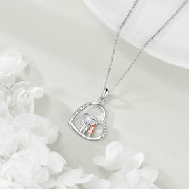 VENACOLY Elephant and Girls Necklace S925 Sterling Silver Elephant Chain Cute Elephant Necklaces Jewellery for Women Ladies Gifts, Sterling Silver, Zirconia gemstone