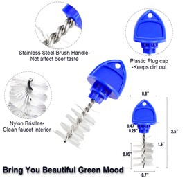 【8 PCS】MRbrew Beer Tap Plug Brush, Beer Faucet Tap Brush Plug for Beer Faucet Draft Beer Tap Cleaning Plug Brush Kit with Beer Faucet Brush Cap for Most Standard American Draft Beer Faucet