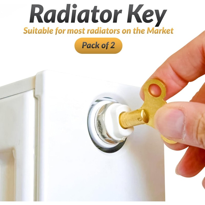 Equip247uk Solid Brass Radiator Bleed Key, Pack of 2