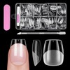 Venares Pack of 120 Short Nail Tips for Gel Nails,
