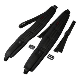 Yibuy Comfort Permeability Thick Mesh Padded Accordion Strap 120 Base Black