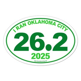 Charmed Running Brand I Ran Oklahoma City Marathon 26.2 Car Magnet with Custom Year Option