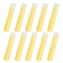 Mini Skater 10 Pcs 0.14oz Empty Flavored Lip Balm Container Tubes Non-Toxic Plastic Homemade Moisturizing Lip Stick with Caps Bulk Fit for Girls Women Adult DIY Making Supplies (Yellow)