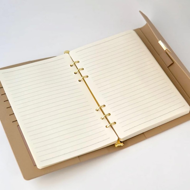 [Loose Leaf Compatible A5/A6] Magnetic, Cute Notebook Cover, PU Leather,