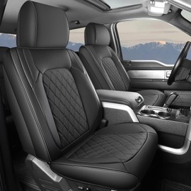 Umbrauto Custom Fit Silverado Seat Covers, Waterproof Faux Leather Pickup Truck Front Seatcovers for Chevy Silverado GMC Sierra 2014-2025 1500, 2015-2025 2500HD 3500HD Crew Double Extended Cab