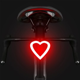 YUERWOVER Rechargeable Bike Tail Light LED Bicycle Rear Light Cycling Night Essential Bright Seat Back Safety Lamp Heart Shape 5 Modes Warning Waterproof Flash MTB Light for Men Women Kids(Heart)