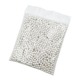 INSPIRELLE 1200pcs 8mm White Art Faux Pearl Beads ABS Round Loose Spacer Beads for DIY Craft Necklaces Bracelets Jewelry Making