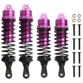 GDOOL Aluminum Alloy Shock Absorber Assembled Full Metal Oil Filled Shocks Front & Rear Replacement of SLA014 for 1/10 Slash 4x4 4WD Upgrade (4-Pack) (Purple)