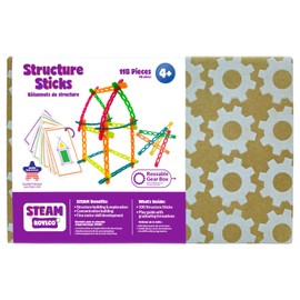 Roylco STEAM Structure Sticks Kit - Multi Color Plastic Sticks to Inspire Creativity - Build and Create with Unique Design