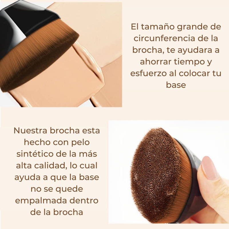 Brocha Kabuki Aplicador Profesional para Base de Maquillaje Multifuncional. Alta