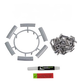 AlloyGator Silver Component Pack - Set of 9 Rim Protector for Car Wheels Replacement Parts - Includes 6 Joining Clips, a Set of Stainless Steel Clips, a Suitability Checker, & a Bottle of Glue (2g)