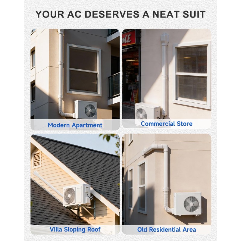 Cestluck 4 Inch Mini Split Line Set Cover 11 Ft,