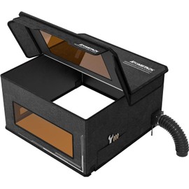 ATOMSTACK FB2 Laser Engraver Enclosure 30" X 29" X 17" with Exhaust Vent & Pipe, Fireproof Dustproof Foldable Protective Cover Odor Noise Reduction Eye Protection Compatible for Most Engraver Machines