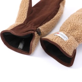 Harssidanzar Men's Winter Mittens Outdoor Gloves Suede Fleece Thinsulate Winter Mittens Leather Gloves SM040EU, Camel/Dark Brown, Size L