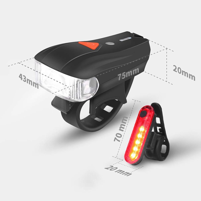Bike Light Headlight and Taillight for Bike IPX6 Waterproof Wireless