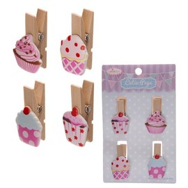 Cute Cupcake Pegs Pack of 4