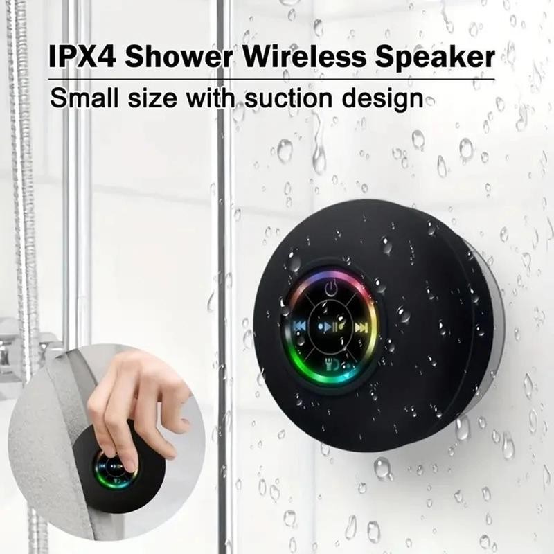 Suction Cup Waterproof Bluetooth Speaker LED Light Light Waterproof Bathroom