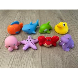 Baby Bath Toys - 9PCS No Hole No Mould Bath Toys for Toddler Kids 1 2 3 4 Year Olds Mould Free Bath Toys Swimming Pool Toys Water Toys for Boys Girls
