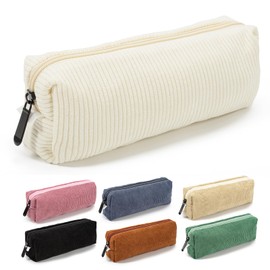 Zouwel Mäppchen, Federmäppchen Kord-Stoff Schulmäppchen, Schulmäppchen Jungen Aesthetic Schulsachen für Mädchen Teenager Schule, Universität und Büro (Beige)