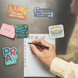 Christian Art Gifts Inspirational Refrigerator Scripture Magnet for Men & Women with Bible Verse: Let Your Light Shine - Matthew 5:16 Sunrise Theme Magnet, Homen & Kitchen Decorations, Size 3" x 2"