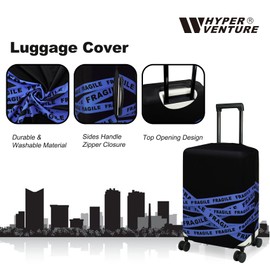 HYPER VENTURE Washable Luggage Cover - Fashion Suitcase Protector Fits 31-32 Inch Luggage (Fragile, XL)