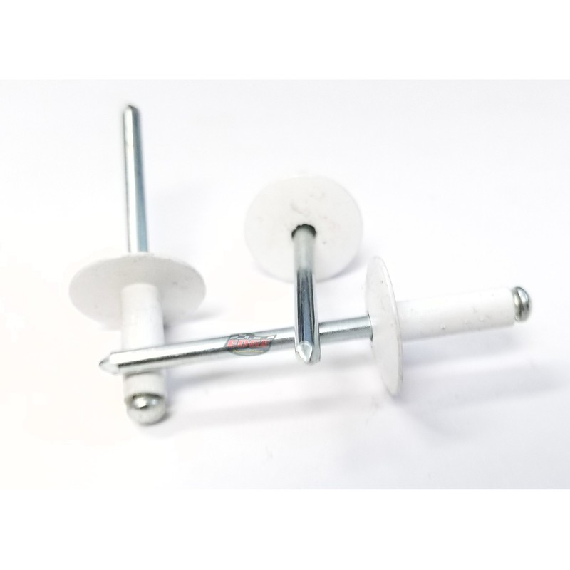 White 3/16" Blind Pop Rivets Aluminum Large Head with Steel