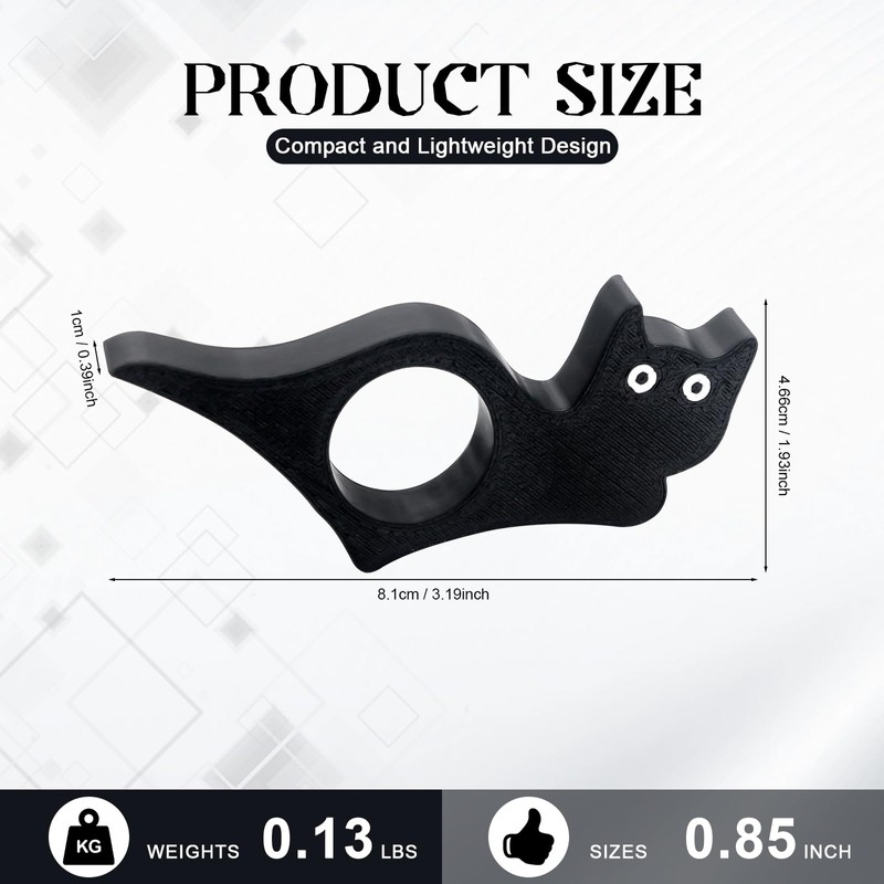 Black Cat Thumb Book Holder - Lightweight Plastic Reading Accessory