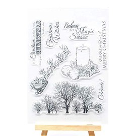 Welcome to Joyful Home - Sello transparente para decoración de tarjetas y álbumes de recortes, diseño con texto en inglés"Merry Christmas"