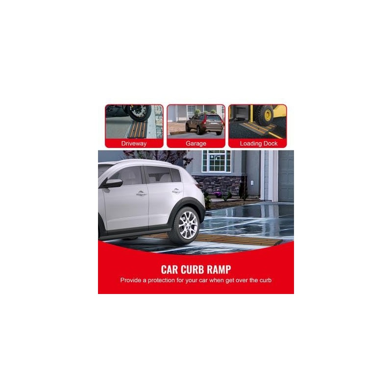 Happybuy Curb Ramp, 2.6" Rise Rubber Driveway Ramp, Heavy-Duty 33,069