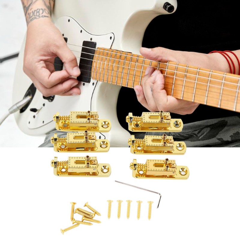 Electric Guitar Split Bridge Saddle Roller Ball String Plate Metal