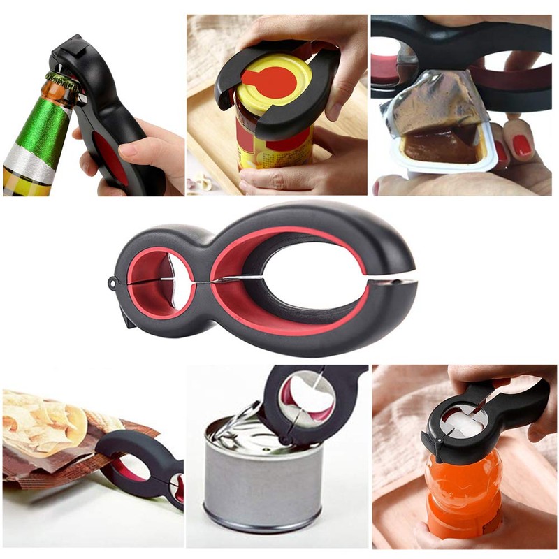 Medsuo Jar Opener 6 in 1 Multi Function Bottle Opener