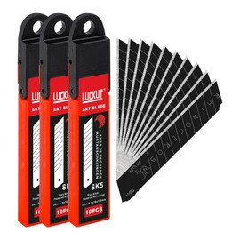 LUCKUT 18mm Snap Off Blades SK5 Utility Knife Retractable Blades, Box Cutter Blades, 30 Piece