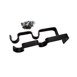 Bestshopno1 19mm Chrome Black Silver Double Curtain Pole holder Brackets with Screws and L Key (Black)