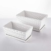 Flower Pots, Rectangular Modern White Ceramic Succulent Pots with Drinage,