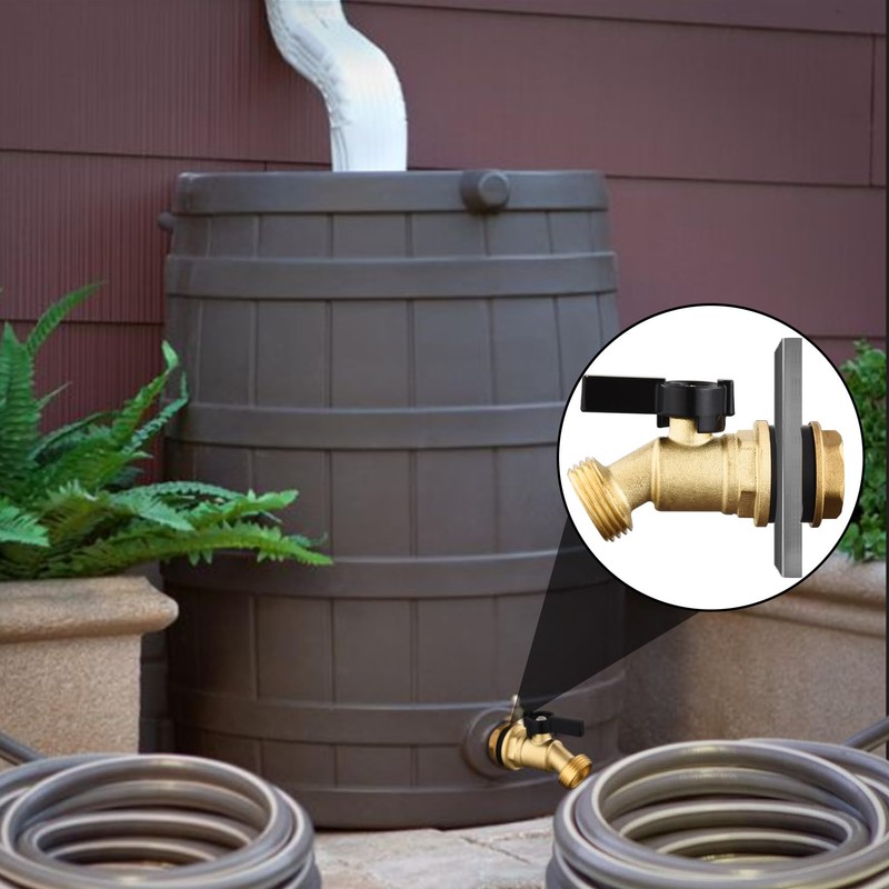 Brass Water Container Rain Barrel Faucets Lead-Free Compliant Spigot Bulkhead